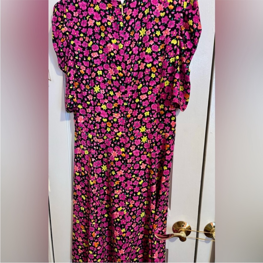 Kate Spade Vibrant Pink Floral Long Sleeve Dress - Picture 4 of 5